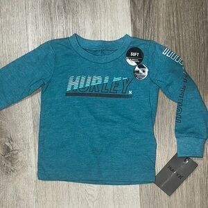Hurley Teal Long Sleeve Kids Tee